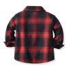 AIMAOMI Toddler Baby Boys Jackets Fashion Sherp Lined Flannel Plaid Jacket Loose Fit Long Sleeve Coat Flannel (Red, 3-6 Months) view 3