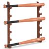 MorningRo 2 Pcs Baseball Bat Wall Mount Display Wood Bat Rack with Holders Horizontal Baseball Bats Holder with Hidden Holes Screws Anchor for Hockey Stick Memorabilia Collectible(Six,Walnut) view 1