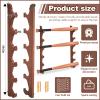 MorningRo 2 Pcs Baseball Bat Wall Mount Display Wood Bat Rack with Holders Horizontal Baseball Bats Holder with Hidden Holes Screws Anchor for Hockey Stick Memorabilia Collectible(Six,Walnut) view 2