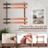 MorningRo 2 Pcs Baseball Bat Wall Mount Display Wood Bat Rack with Holders Horizontal Baseball Bats Holder with Hidden Holes Screws Anchor for Hockey Stick Memorabilia Collectible(Six,Walnut) view 4