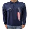 TOMITANY Mens American Flag Polo Shirts Long Sleeve 1776 Patriotic Shirts Lightweight Quick Dry Shirts Dark Blue L view 3