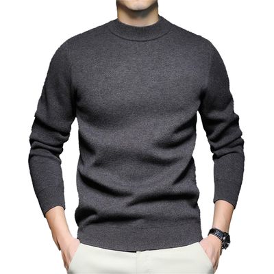 Men's Mock Turtleneck Knitted Sweater Long Sleeve Basic Casual Pullover Sweater Half Neck Thermal Pullover Tops (Grey,3X-Large)