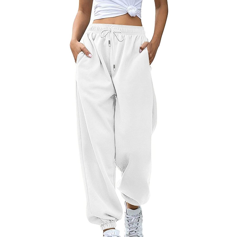 Cheyubny Athletic Pants for Women High Waisted Joggers Hiking Lightweight Joggers with Pockets Track Lounge Trousers