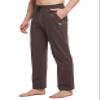 baleaf Men's Golf Pants Baggy Loose Sweatpants Open Bottom Cotton Pajamas Lightweight Yoga Pants with Pockets Lounge Hiking Brown S view 3