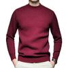 Men's Mock Turtleneck Knitted Sweater Long Sleeve Basic Casual Pullover Sweater Half Neck Thermal Pullover Tops (Red,Large) view 1