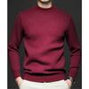 Men's Mock Turtleneck Knitted Sweater Long Sleeve Basic Casual Pullover Sweater Half Neck Thermal Pullover Tops (Red,Large) view 3