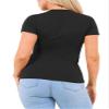 Sugar Sunday 4 Pack Cotton Tshirts for Women Short Sleeve Scoop Neck Tshirt Basic Tees Plain T Shirt Womens Casual Tops Tee Shirt Undershirt Multicolor-08 2X view 4