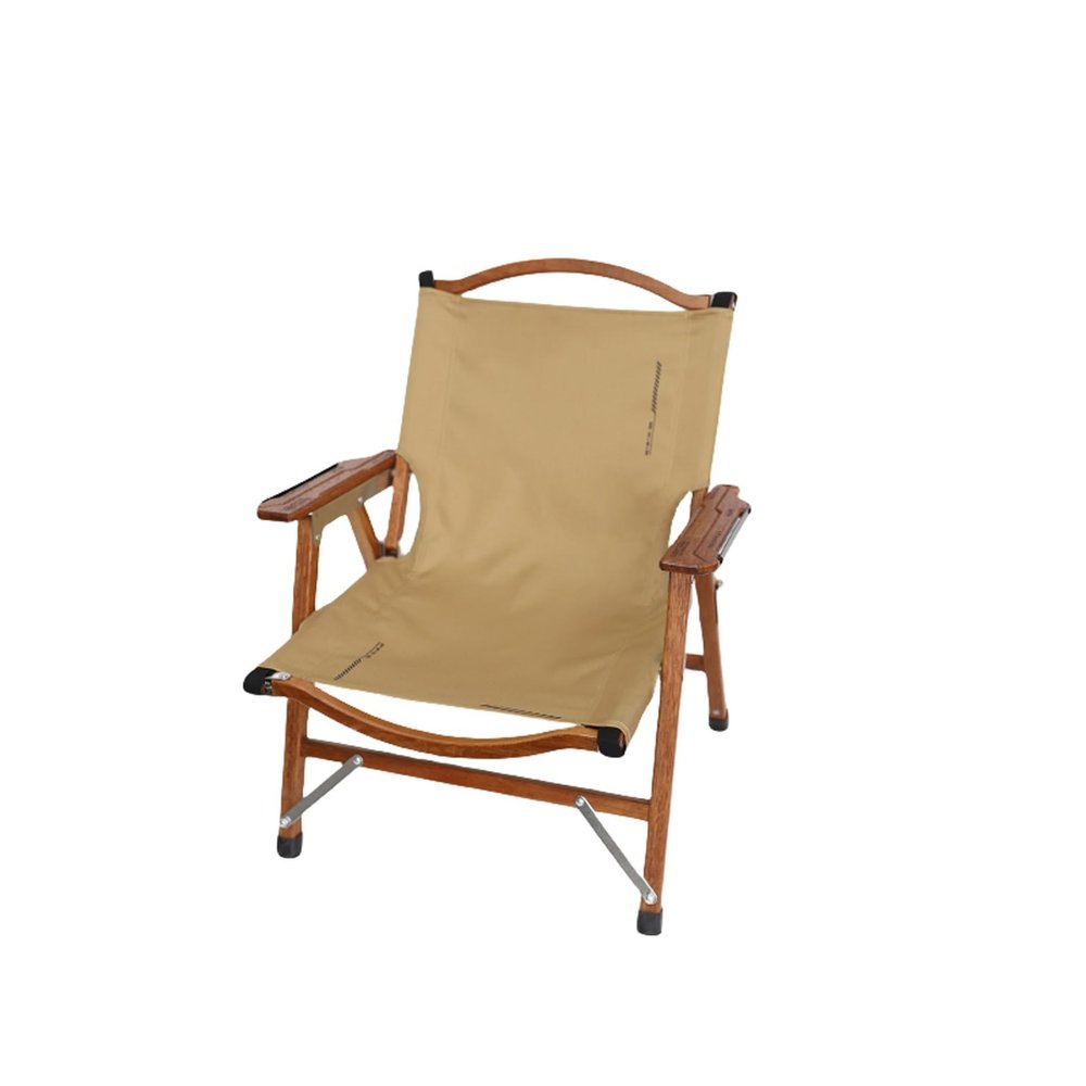 Folding Camping Chair, Heavy Duty Folding Lawn Chair with Handrail, Comfy Camping Chairs for Adults, Portable Lawn Chair for Outdoor(Khaki)