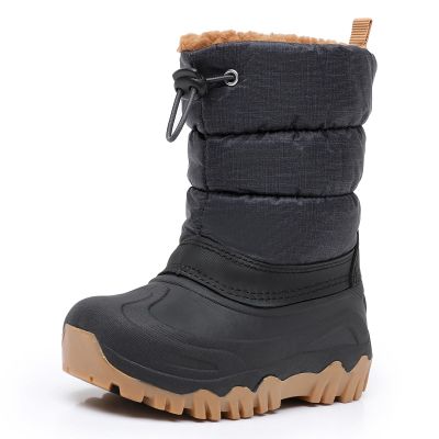 Ahannie Kids Boys Winter Snow Boots Waterproof Anti-Slip Warm Outdoor Shoes(Toddler/Little Kid/Big Kid)(Black-10)