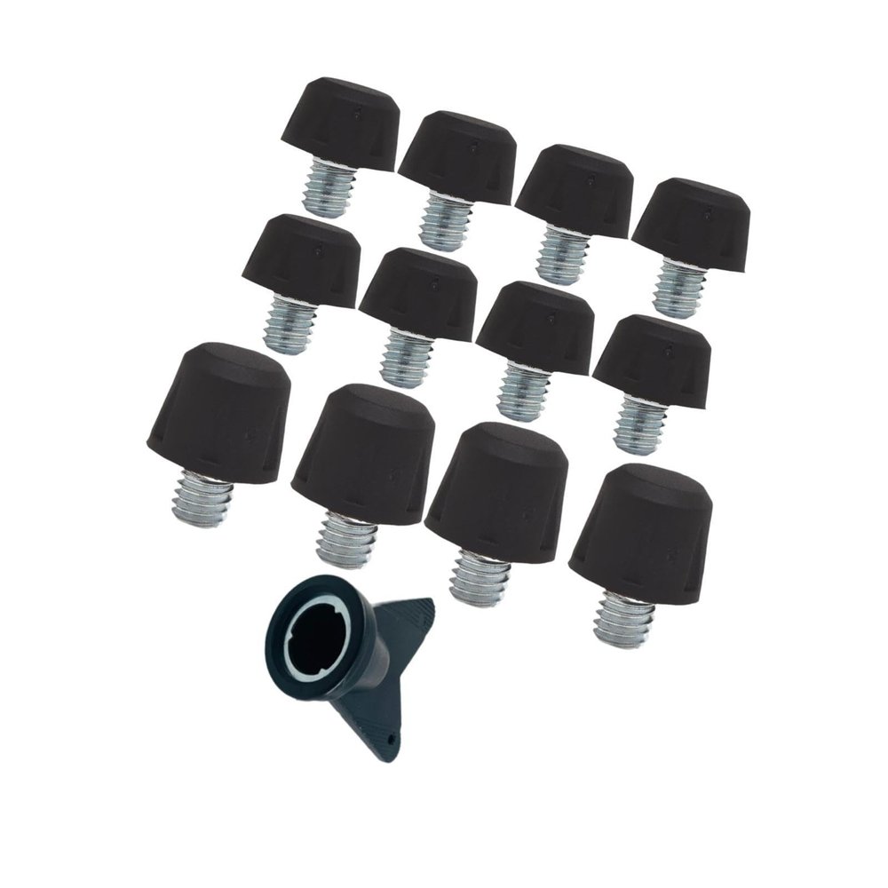 kowaku 12Pcs Football Boot Replacement Screw in Rugby Shoes Shoe Accessories with Wrench for Athletic Sneakers, Black