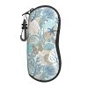 COFLGRYU Seaweed Coral Starfish Shell Pattern Soft Sunglasses Case for Men Women, Ultra Light Neoprene Zipper Eyeglass Portable Glasses Case with Belt Clip view 1