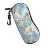 COFLGRYU Seaweed Coral Starfish Shell Pattern Soft Sunglasses Case for Men Women, Ultra Light Neoprene Zipper Eyeglass Portable Glasses Case with Belt Clip view 2