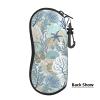 COFLGRYU Seaweed Coral Starfish Shell Pattern Soft Sunglasses Case for Men Women, Ultra Light Neoprene Zipper Eyeglass Portable Glasses Case with Belt Clip view 3