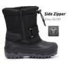 Ahannie Kids Boys Winter Snow Boots Waterproof Anti-Slip Warm Outdoor Shoes with Side Zipper(Toddler/Little Kid/Big Kid)(Black-9) view 3