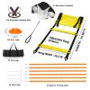 Vztipki Speed & Agility Training Equipment-20ft Agility Ladder, 6 Poles, 12 Soccer Cones, Resistance Parachute, Jump Rope, Soccer Football Basketball Sport Training Set for Kids Youth Adults view 2