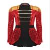 Hansber Womens Circus Ringmaster Costume Halloween Lion Tamer Dress Up Tassel Shoulder Bodysuit Red Large view 3