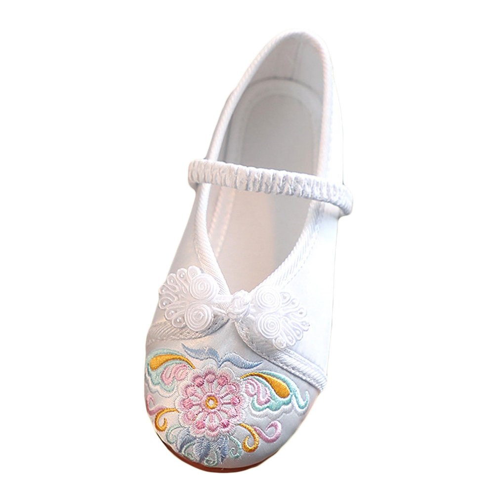 Bestgift Hanfu Shoes Ancient Style Embroidered Shoes Girls Cloth Shoes White 2 5.5