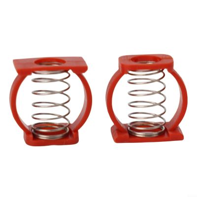 2 Pcs Folding Bikes Rotating Handle Spring Buckle, Bike Seat Clamp Spring C-Buckle Paralleler, Plastic Faltrad Spare Replacement Parts For Hinge Clamp Sping(red)