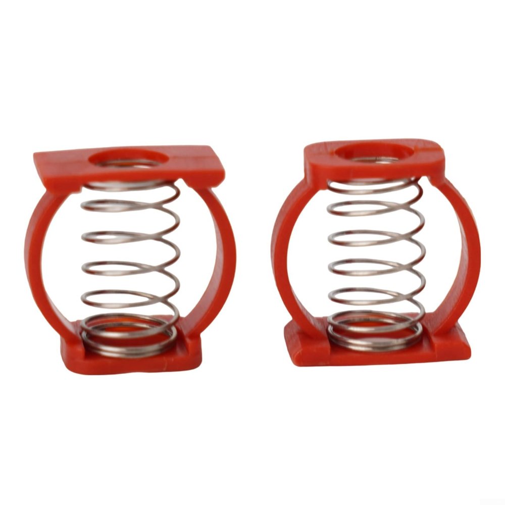 2 Pcs Folding Bikes Rotating Handle Spring Buckle, Bike Seat Clamp Spring C-Buckle Paralleler, Plastic Faltrad Spare Replacement Parts For Hinge Clamp Sping(red)