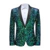 Sdeycui Mens Sequin Blazer Suit Jacket One Button Casual Sport Coats view 1