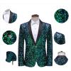 Sdeycui Mens Sequin Blazer Suit Jacket One Button Casual Sport Coats view 2