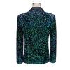 Sdeycui Mens Sequin Blazer Suit Jacket One Button Casual Sport Coats view 3
