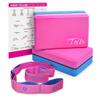 Yoga Blocks 2 Pack with Strap & Guide  Non-Slip EVA Foam Pilates Blocks for Home Workouts, Dance, Ballet, Gymnastics & Stretching Exercise | Ideal Dancer Gifts view 1