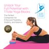 Yoga Blocks 2 Pack with Strap & Guide  Non-Slip EVA Foam Pilates Blocks for Home Workouts, Dance, Ballet, Gymnastics & Stretching Exercise | Ideal Dancer Gifts view 2