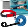 WONEWTH Swim Tether Stationary Swimming,2M Pool Swim Bungee Cords Resistance Band,Swim Trainer Harness Belts for Adults Exercise (Red) view 1