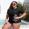 BesserBay Womens Crew Neck Short Sleeve Plus Size Rash Guard Shirt Quick Dry Lightweight Swimsuit Shirt Swim Shirt Black 3X-Large view 3
