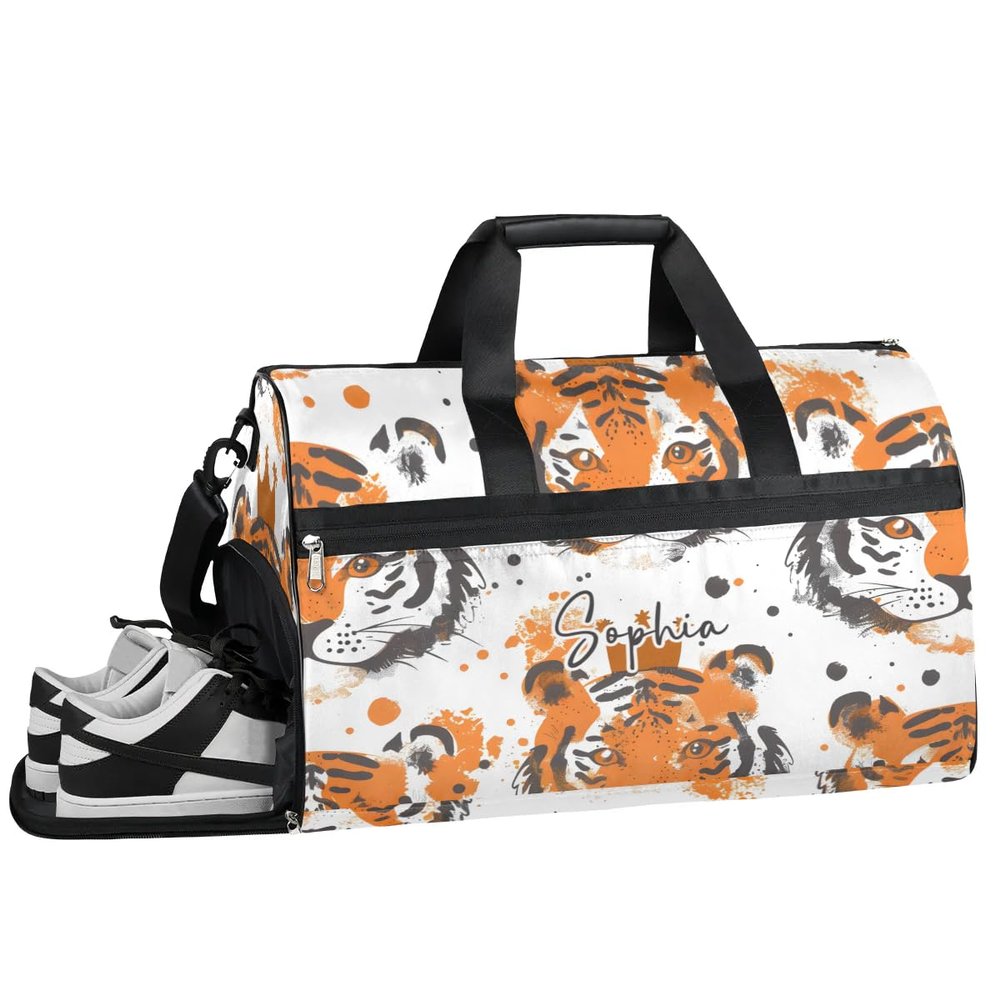 Gym Bag for Adults Personalized Duffel Bag for Men Large luggage Bags for Women Gym Accessories for Men Women Tiger Travel Duffel Bag
