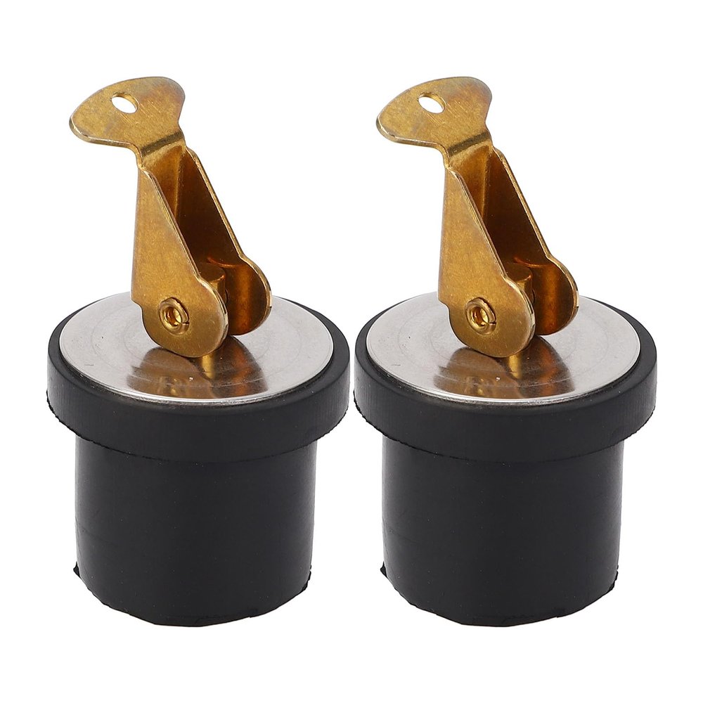 CFTGIW Brass Drain Plug, Compression Drain Plug, 2PCS 19mm Livewell Drain Plug, Brass Compression Type 7/8in Marine Drain Plug for Livewell Sink Transom Baitwell