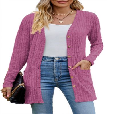 Askyes Womens Cardigan Sweater Cute Work Warm Elegant Cardigans 2025 Long Sleeve Cardigan for Women,Bright Purple,M