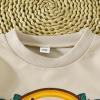 Toddler Boys Girls Sweater Autumn Long Sleeved Round Neck Pumpkin Letter Printing Color Block Girls (White, 2-4 Years) view 3