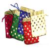 ASHIRWAD Fabric Potli Polka Dots Cloth Bags Pouch (Pack of 4), Reusable Gift Wrapping Dry Fruit Diwali Gift Packaging Fabric (Golden, 4 x 5 Inch) view 2