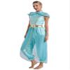 LiiYii Womens Adult Princess Costumes Arabian Dress Up Belly Dancer Jumpsuits for Halloween Stage Performance Light Blue XX-Large view 2