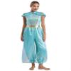 LiiYii Womens Adult Princess Costumes Arabian Dress Up Belly Dancer Jumpsuits for Halloween Stage Performance Light Blue XX-Large view 3