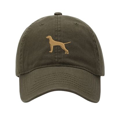 Men's Baseball Cap Vizsla Dog Embroidered Washed Cotton Vintage Dad Gifts Hat (Olive)