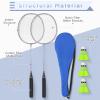 Chitidr 12 Pack Badminton Rackets Set Including Badminton Racquets, Nylon Shuttlecocks and Carry Bag for Outdoor Backyard Games Beginners(12 Pack,Silver) view 3
