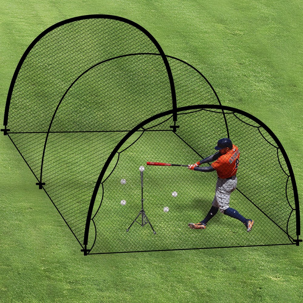 Hazacl Baseball Batting Cage for Backyard, Softball Cage Batting Net Portable with Carrying Bag Detachable Door with Hitting Target for Batting Training Pitching Practice (22 ft)
