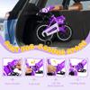 Brightpeak Kids Bike for 3-10 Years Old Boys and Girls, 14 Inch Baby Bike with Flash Lighting Training Wheels for Children, Foldable Toddler Bicycles with Dual Handbrakes, Purple view 4