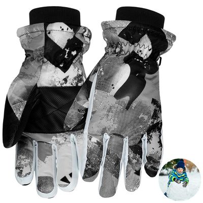 Kids Thermal Snow Gloves, Windproof Waterproof Ski Gloves for Children, Thick Winter Gloves for Sledding, Snowball Fights, Snowboarding