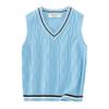 JEYPINMI School Uniform Vest for Girls Boy Knitted Pullover Tops Sleeveless Sweater Vest 1-8 Years Light Blue 3-4 Years view 1