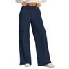 Baggy Sweatpants for Women Athletic V Crossover, Oversized Wide Leg Sweatpant, High Waisted with Pockets Sweatpants (Navy Blue,M) view 1