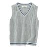 JEYPINMI School Uniform Vest for Girls Boy Knitted Pullover Tops Sleeveless Sweater Vest 1-8 Years Grey 5-6 Years view 1