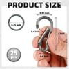 25pcs d5 mini Locking Carabiner Clip GaryGourd-Shape Mini Carabiner Keychain Aluminum Alloy Carabiner Snap Hook and Clip Hook for Attaching Equipment to Backpack or Belt Not for Climbing view 2