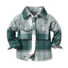 Kids Toddler Baby Boys Autumn Winter Plaid Cotton Long Sleeve Cardigan Jacket Clothes Boys Youth (Green, 9-10 Years) view 1