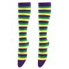 jiahesuw Mardi Gras Socks Colorful Striped Novelty Over Calf Long Stockings Cosplay Party Costume Accessories view 1