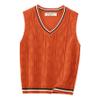 JEYPINMI School Uniform Vest for Girls Boy Knitted Pullover Tops Sleeveless Sweater Vest 1-8 Years Orange 1-2 Years view 1