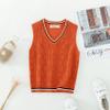 JEYPINMI School Uniform Vest for Girls Boy Knitted Pullover Tops Sleeveless Sweater Vest 1-8 Years Orange 1-2 Years view 2